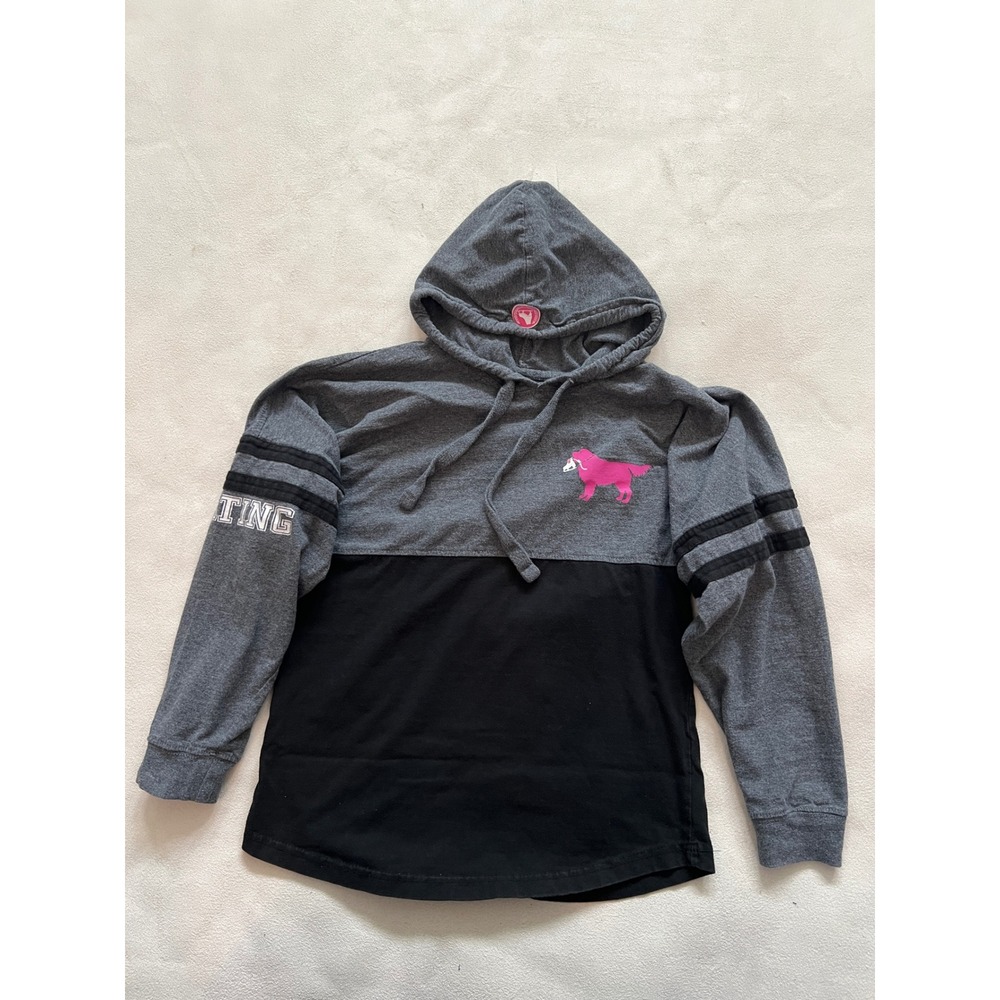 Boxercraft Pink Dog Graphic Hoodie Gray Black Long Sleeve Athletic Women's XS - Picture 2 of 15
